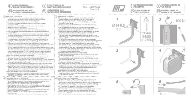 4 languages instructions